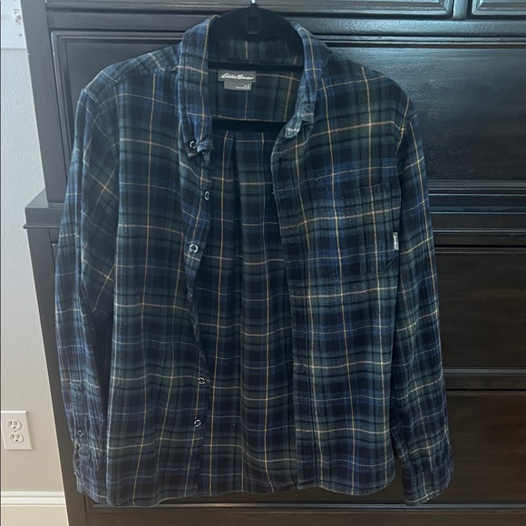 Eddie Bauer Other - Eddie Bauer Navy and Green flannel‎ Plaid Shirt